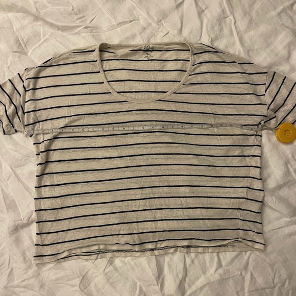J Crew Relaxed Linen Scoop Neck Striped Shirt ❤️ - Picture 7 of 10